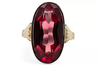 Žiedas Rubinas 14k geltono aukso Vintažinis stilius vrc113y